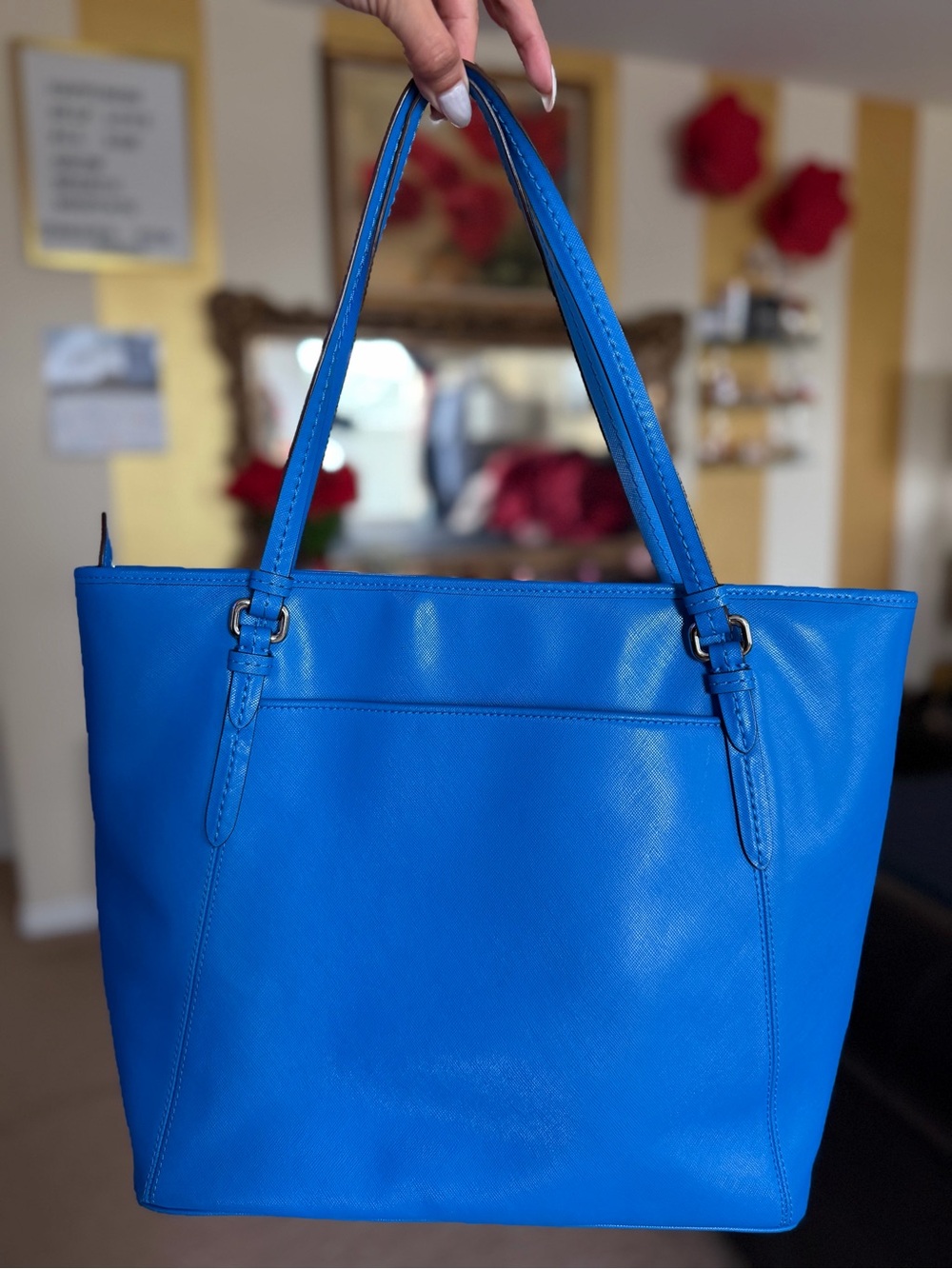 π Coach City Tote F27849 Bright Blue Saffiano Leather Shoulder Bag π - Picture 16 of 16
